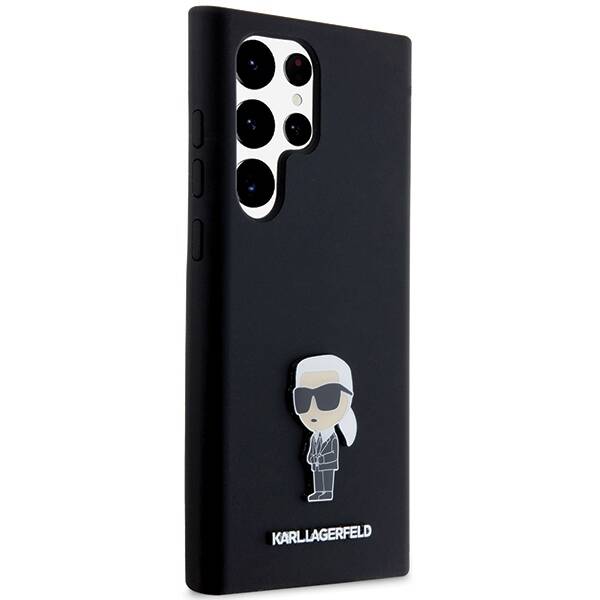 ETUI DO SAMSUNG S23 ULTRA S918 KARL LAGERFELD IKONIK METAL PIN CZARNE 