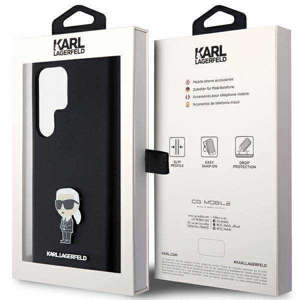 ETUI DO SAMSUNG S23 ULTRA S918 KARL LAGERFELD IKONIK METAL PIN CZARNE 