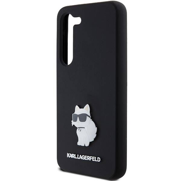 ETUI DO SAMSUNG S24 KARL LAGERFELD SILICONE CHOUPETTE METAL PIN CZARNE