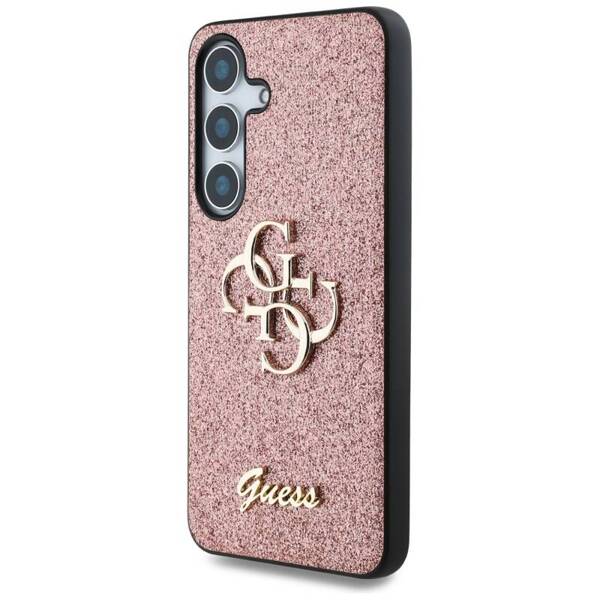 ETUI DO SAMSUNG S25 GUESS FIXED GLITTER BIG 4G METAL LOGO RÓŻOWE