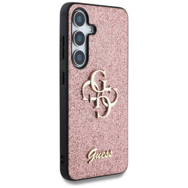 ETUI DO SAMSUNG S25 GUESS FIXED GLITTER BIG 4G METAL LOGO RÓŻOWE