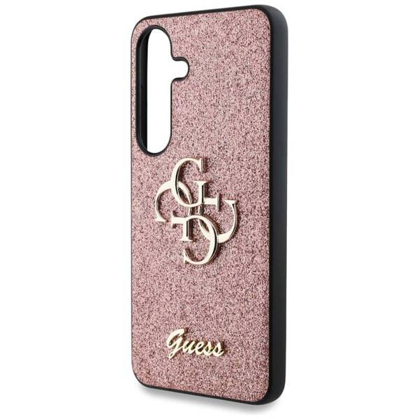 ETUI DO SAMSUNG S25 GUESS FIXED GLITTER BIG 4G METAL LOGO RÓŻOWE