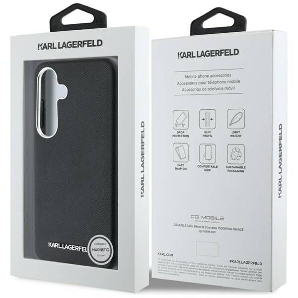 ETUI DO SAMSUNG S25+ KARL LAGERFELD SAFFIANO ELONGATED MAGSAFE CZARNY