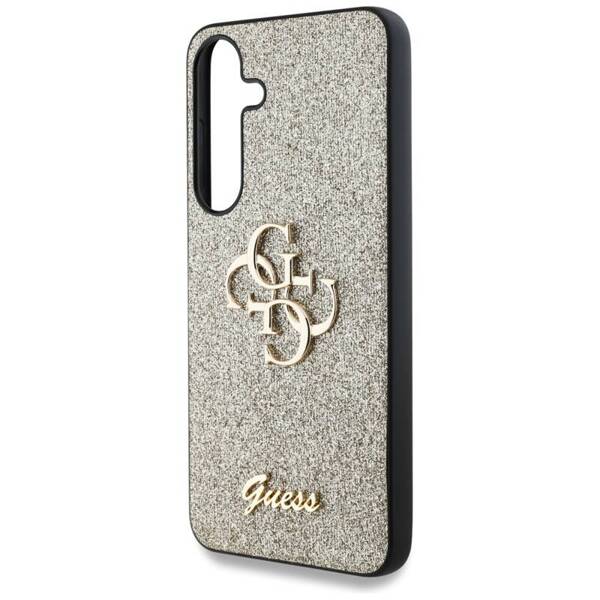 ETUI DO SAMSUNG S25 PLUS GUESS FIXED GLITTER BIG 4G METAL LOGO ZŁOTE