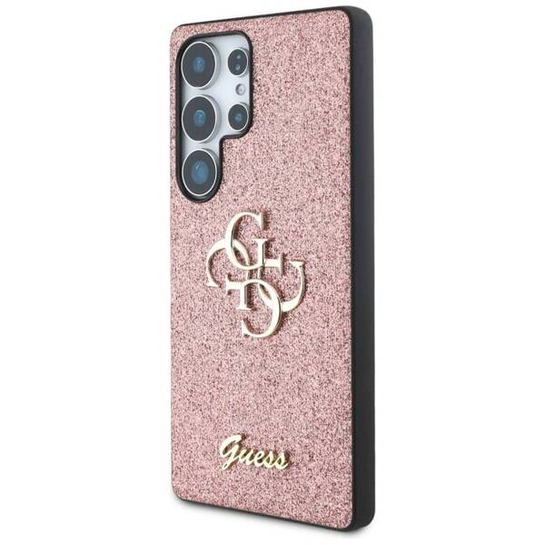 ETUI DO SAMSUNG S25 ULTRA GUESS FIXED GLITTER BIG 4G METAL LOGO RÓŻOWE