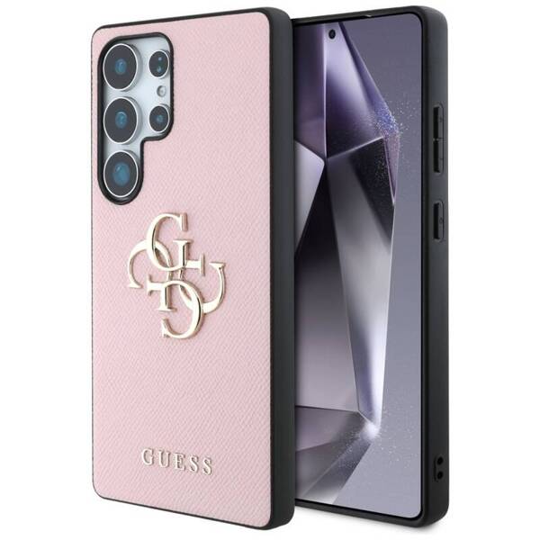 ETUI DO SAMSUNG S25 ULTRA GUESS GRAINED BIG 4G LOGO SMALL RÓŻOWE