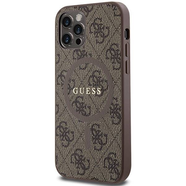 ETUI GUESS 4G COLLECTION LEATHER METAL LOGO MAGSAFE do IPHONE 12 / 12 PRO