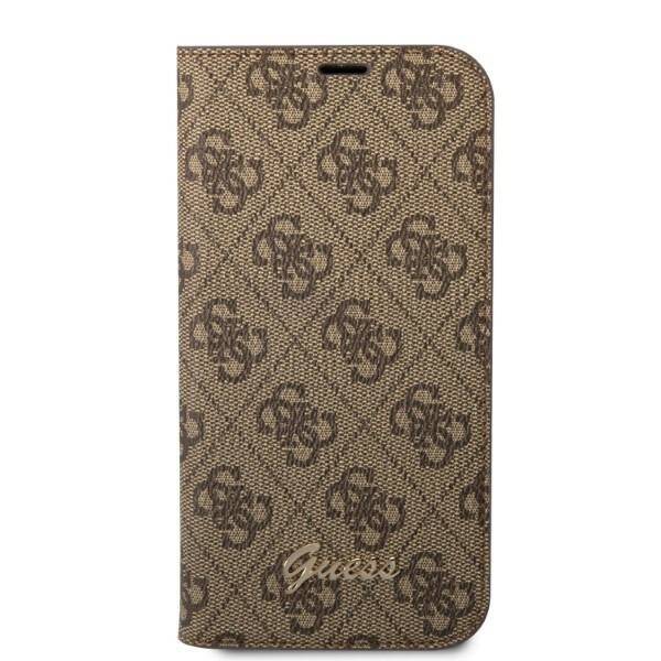 ETUI GUESS 4G GOLD LOGO DO IPHONE 14 PLUS / 15 PLUS BROWN