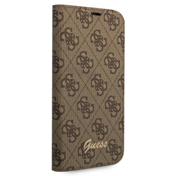 ETUI GUESS 4G GOLD LOGO DO IPHONE 14 PLUS / 15 PLUS BROWN