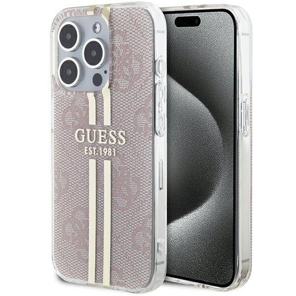 ETUI GUESS 4G GOLD STRIPE DO IPHONE 14 PRO MAX PINK