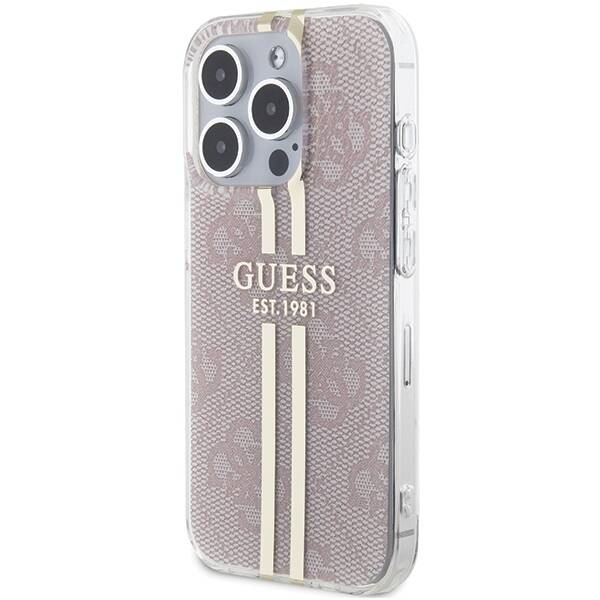 ETUI GUESS 4G GOLD STRIPE DO IPHONE 14 PRO MAX PINK