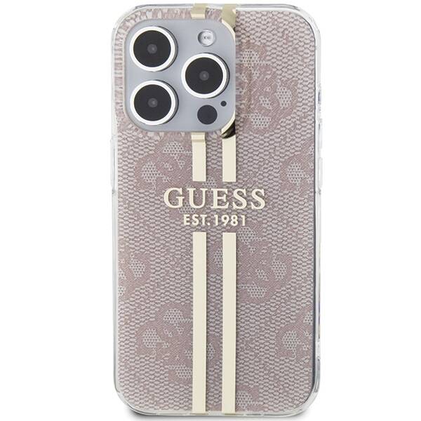 ETUI GUESS 4G GOLD STRIPE DO IPHONE 14 PRO MAX PINK