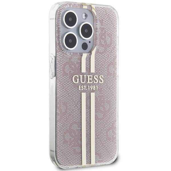 ETUI GUESS 4G GOLD STRIPE DO IPHONE 14 PRO MAX PINK