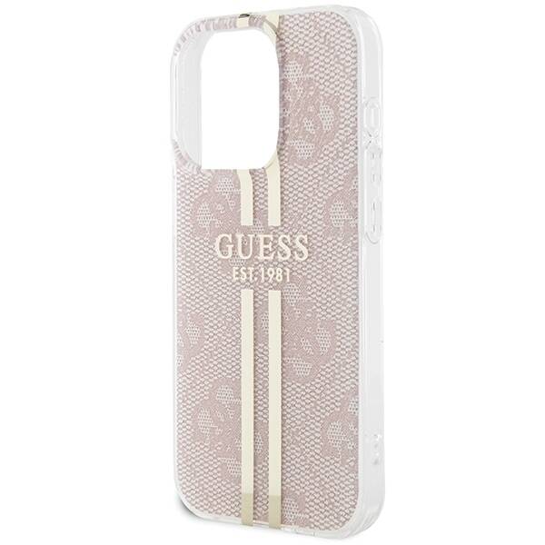 ETUI GUESS 4G GOLD STRIPE DO IPHONE 14 PRO MAX PINK