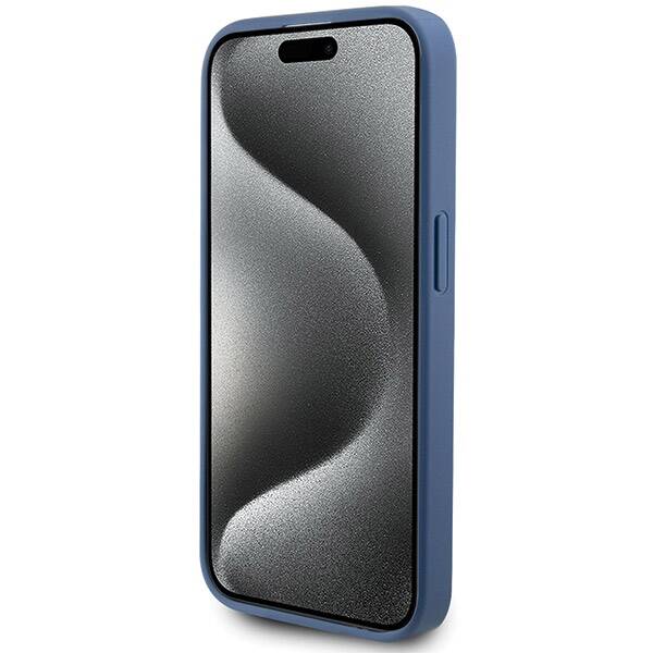 ETUI GUESS 4G LEATHER METAL LOGO DO IPHONE 14 PRO BLUE