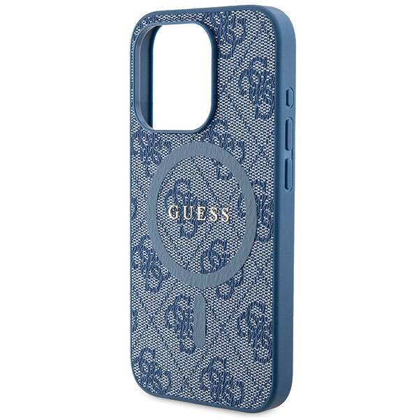 ETUI GUESS 4G LEATHER METAL LOGO DO IPHONE 14 PRO BLUE