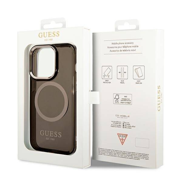 ETUI GUESS 4G LOGO MAGSAFE DO IPHONE 14 PRO MAX BLACK