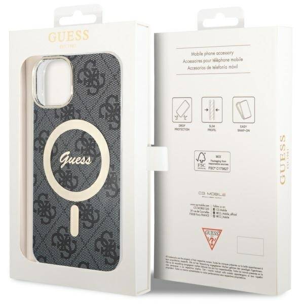 ETUI GUESS 4G  MAGSAFE DO IPHONE 14 / 15 BLACK