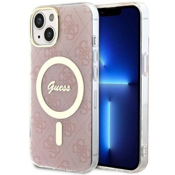 ETUI GUESS 4G  MAGSAFE DO IPHONE 14 / 15 PINK