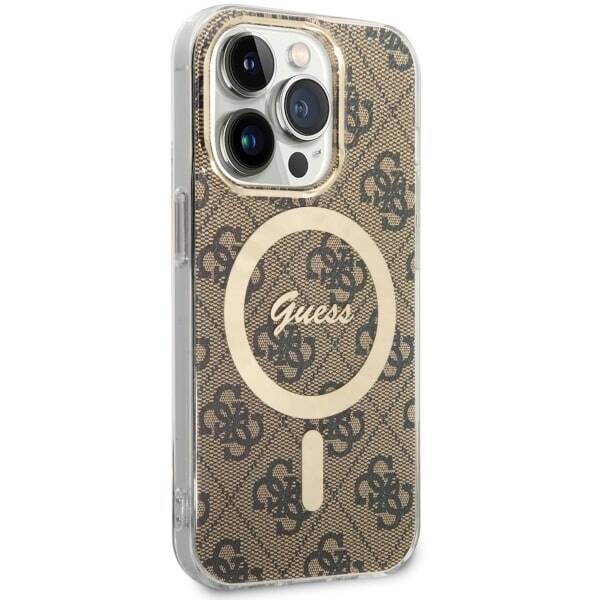 ETUI GUESS 4G MAGSAFE DO IPHONE 14 PRO BROWN