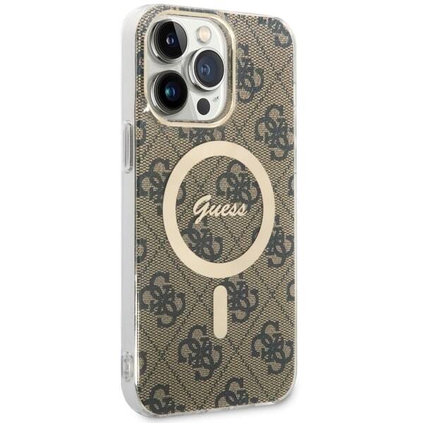 ETUI GUESS 4G MAGSAFE DO IPHONE 14 PRO MAX BROWN