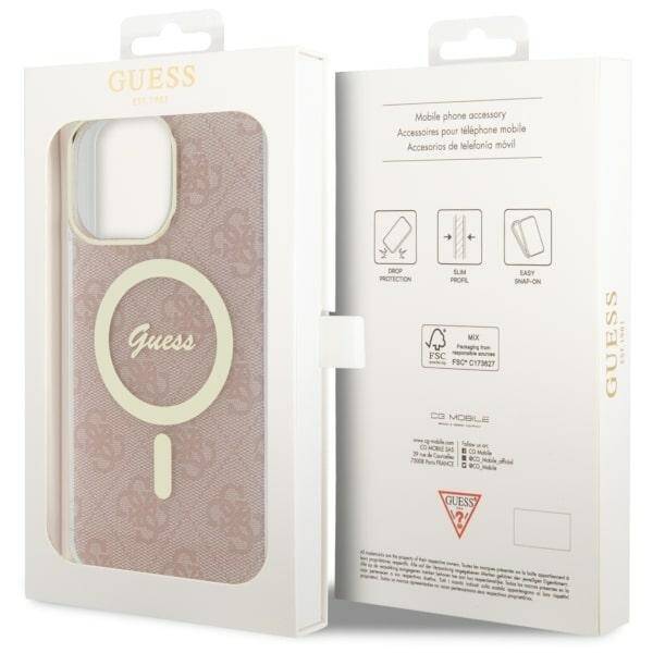 ETUI GUESS 4G MAGSAFE DO IPHONE 14 PRO MAX PINK