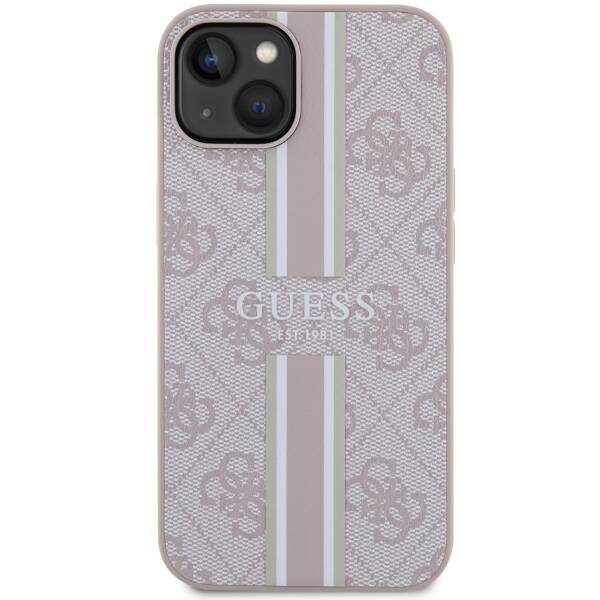 ETUI GUESS 4G STRIPES MAGSAFE DO IPHONE 14 PLUS / 15 PLUS PINK