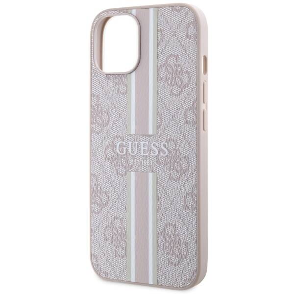 ETUI GUESS 4G STRIPES MAGSAFE DO IPHONE 14 PLUS / 15 PLUS PINK