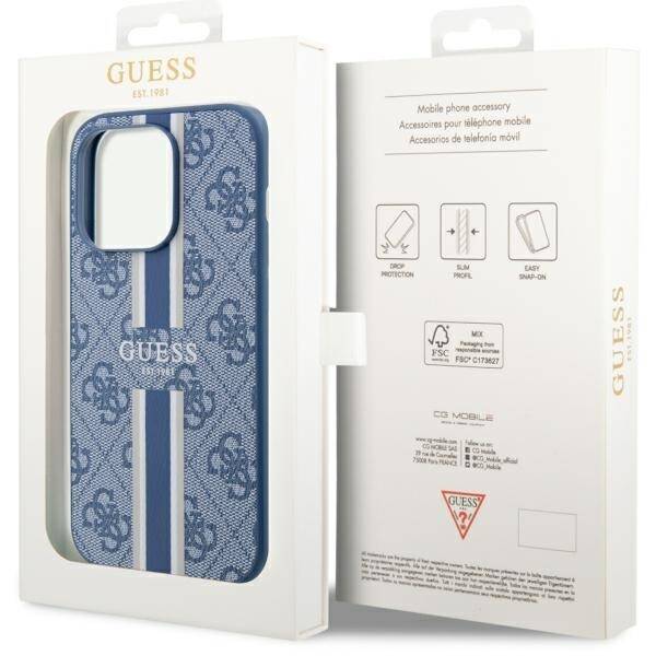 ETUI GUESS 4G STRIPES MAGSAFE DO IPHONE 14 PRO BLUE