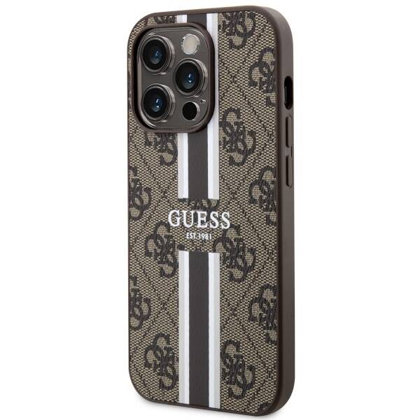 ETUI GUESS 4G STRIPES MAGSAFE DO IPHONE 14 PRO BROWN