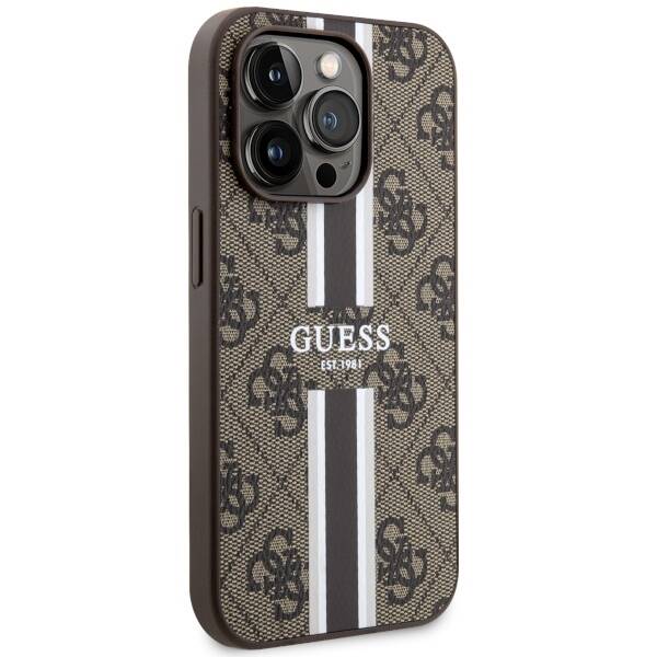 ETUI GUESS 4G STRIPES MAGSAFE DO IPHONE 14 PRO BROWN