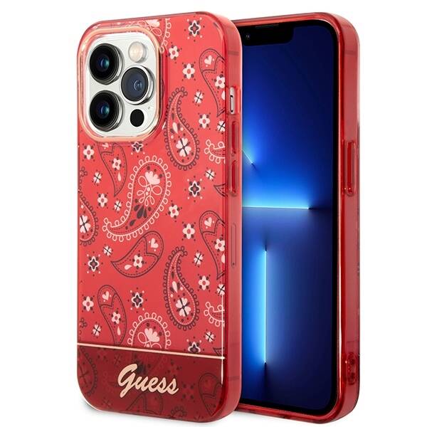 ETUI GUESS BANDANA GOLD DO IPHONE 14 PRO MAX RED