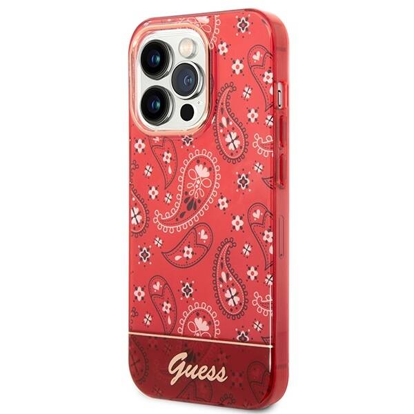 ETUI GUESS BANDANA GOLD DO IPHONE 14 PRO MAX RED