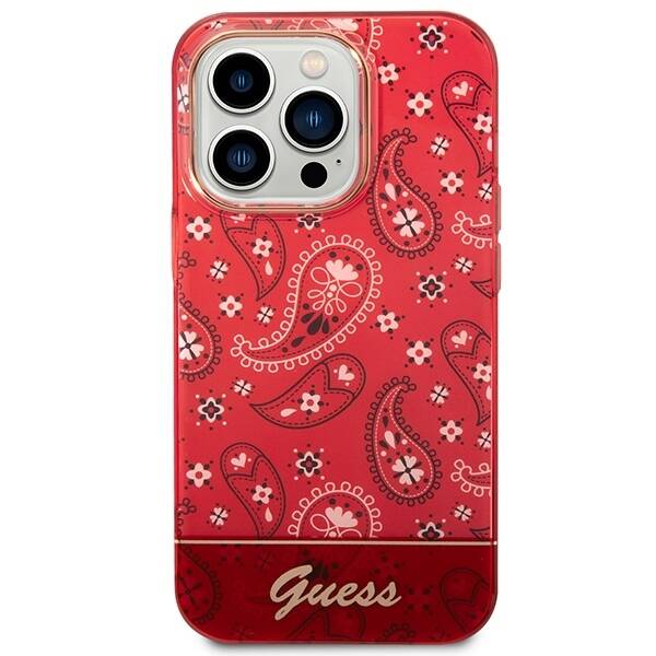 ETUI GUESS BANDANA GOLD DO IPHONE 14 PRO MAX RED