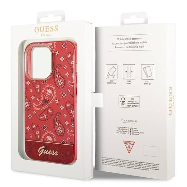 ETUI GUESS BANDANA GOLD DO IPHONE 14 PRO MAX RED