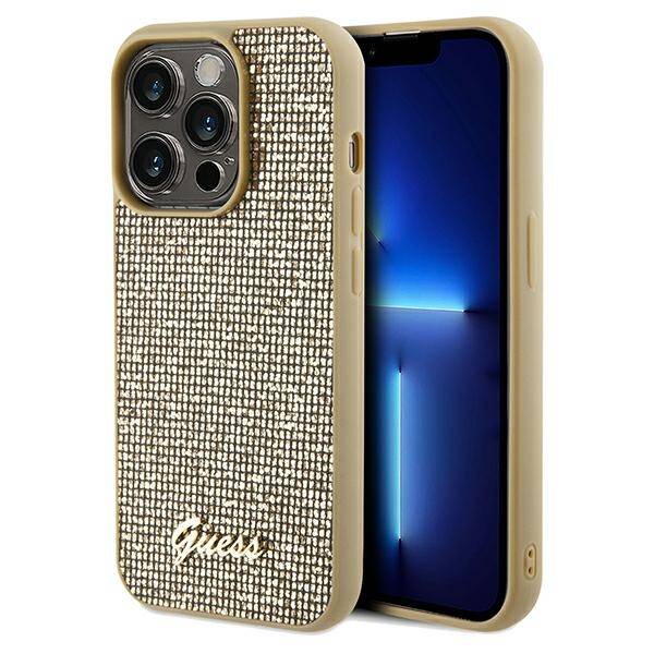 ETUI GUESS DISCO METAL SCRIPT DO IPHONE 14 PRO GOLD