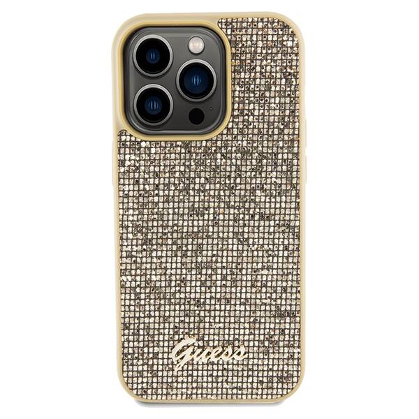 ETUI GUESS DISCO METAL SCRIPT DO IPHONE 14 PRO GOLD