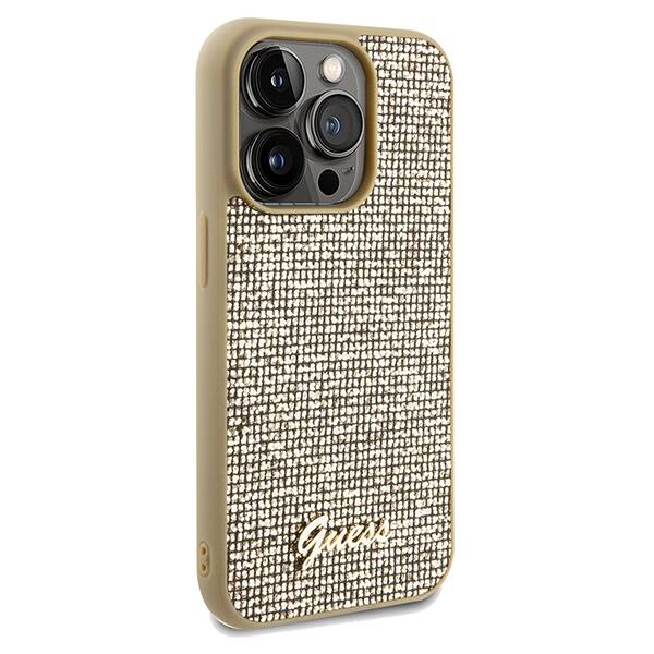 ETUI GUESS DISCO METAL SCRIPT DO IPHONE 14 PRO GOLD