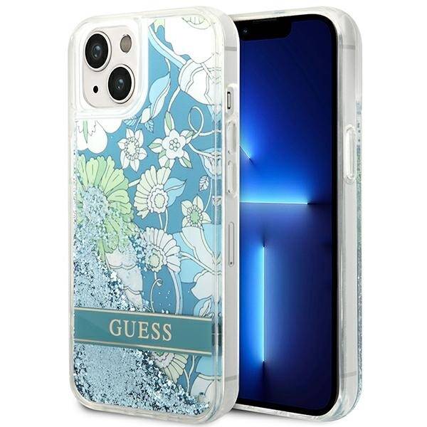 ETUI GUESS FLOWER LIQUID GLITTER DO IPHONE 14 PLUS /15 PLUS