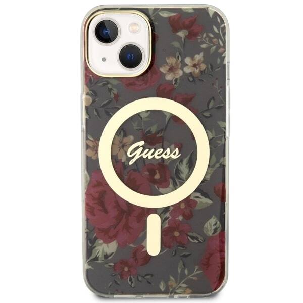 ETUI GUESS FLOWER MAGSAFE DO IPHONE 14 / 15 KHAKI