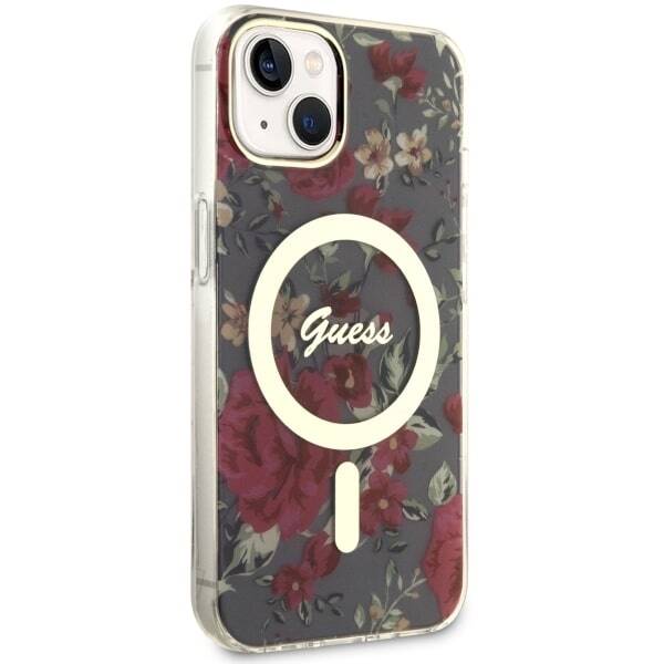 ETUI GUESS FLOWER MAGSAFE DO IPHONE 14 / 15 KHAKI