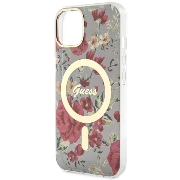 ETUI GUESS FLOWER MAGSAFE DO IPHONE 14 / 15 KHAKI