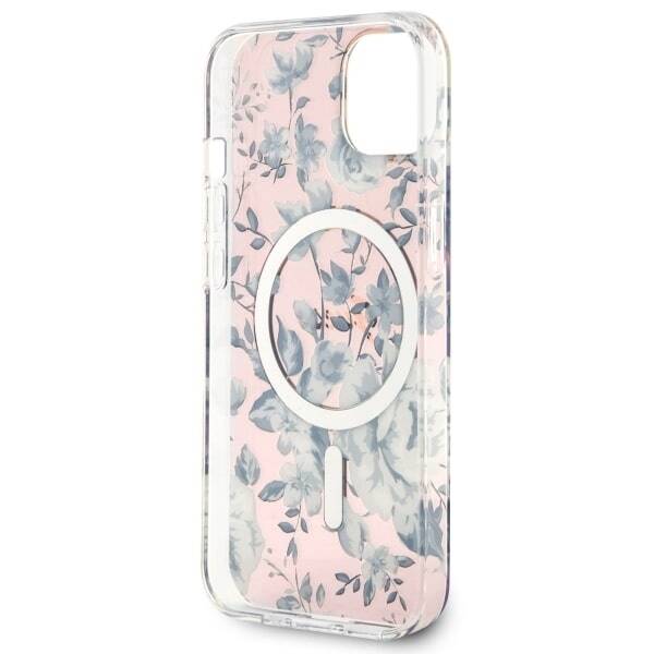 ETUI GUESS FLOWER MAGSAFE DO IPHONE 14 PLUS / 15 PLUS PINK