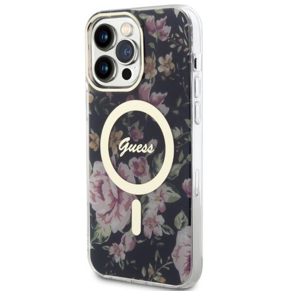 ETUI GUESS FLOWER MAGSAFE DO IPHONE 14 PRO MAX BLACK