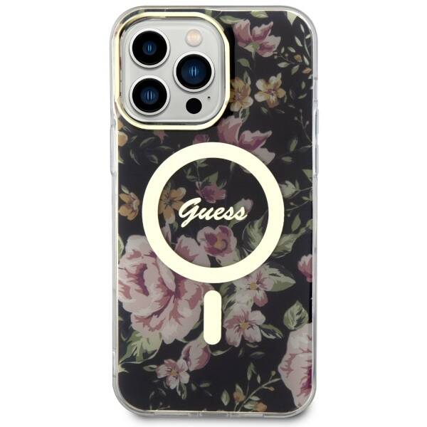 ETUI GUESS FLOWER MAGSAFE DO IPHONE 14 PRO MAX BLACK