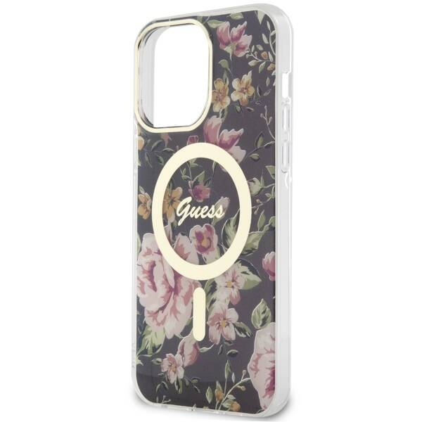 ETUI GUESS FLOWER MAGSAFE DO IPHONE 14 PRO MAX BLACK