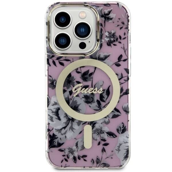 ETUI GUESS FLOWER MAGSAFE DO IPHONE 14 PRO MAX PINK