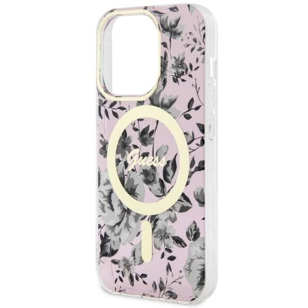 ETUI GUESS FLOWER MAGSAFE DO IPHONE 14 PRO MAX PINK