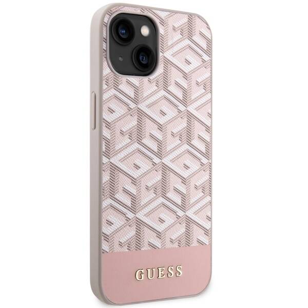 ETUI GUESS GCUBE STRIPES MAGSAFE DO IPHONE 14 / 15 PINK