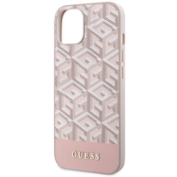 ETUI GUESS GCUBE STRIPES MAGSAFE DO IPHONE 14 / 15 PINK